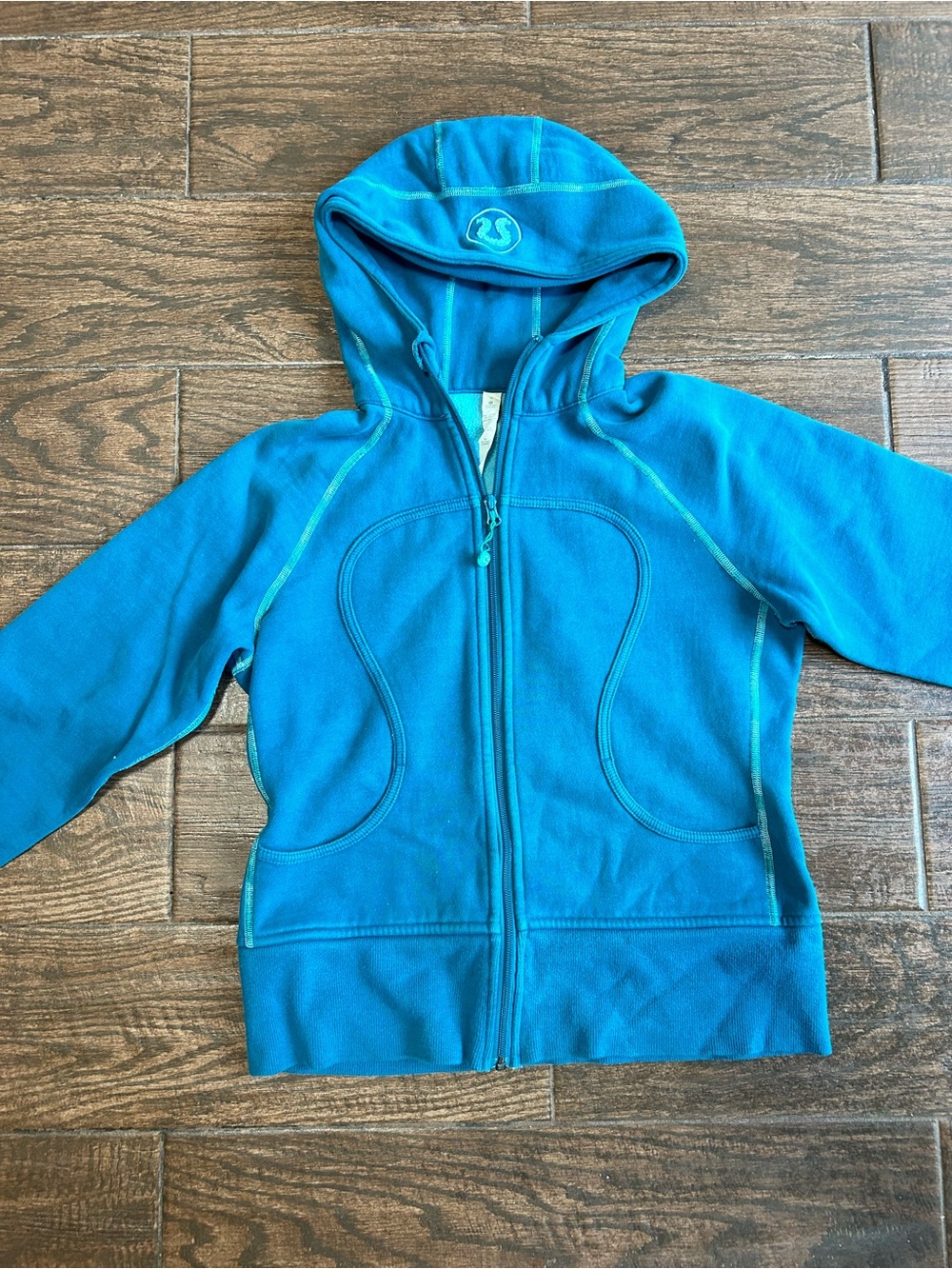 lululemon Teal Hooded Zip-Up Sweatshirt- size 8